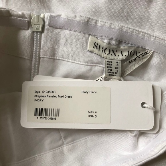 NWT Shona Joy Blanc Linen Strapless Panelled Maxi Dress - Picture 5 of 6